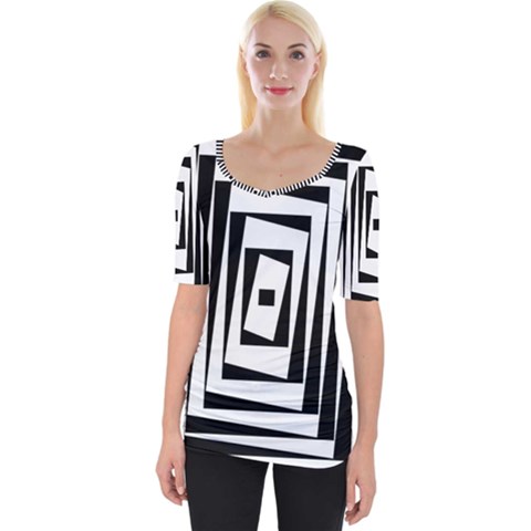 Background Black White Design Wide Neckline Tee by Mariart