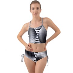 Background Black White Design Mini Tank Bikini Set