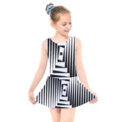 Background Black White Design Kids  Skater Dress Swimsuit