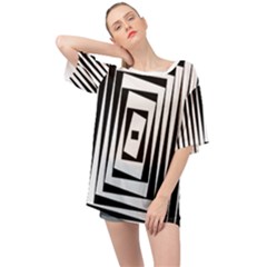 Background Black White Design Oversized Chiffon Top by Mariart