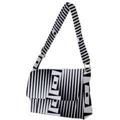 Background Black White Design Full Print Messenger Bag (l)