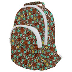 Colorful Modern Geometric Print Pattern Rounded Multi Pocket Backpack by dflcprintsclothing