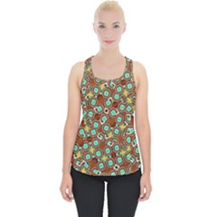 Colorful Modern Geometric Print Pattern Piece Up Tank Top