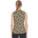 Colorful Modern Geometric Print Pattern Mock Neck Shell Top View2