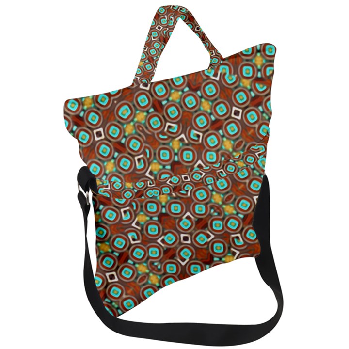 Colorful Modern Geometric Print Pattern Fold Over Handle Tote Bag