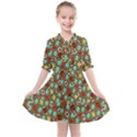 Colorful Modern Geometric Print Pattern Kids  All Frills Chiffon Dress View1