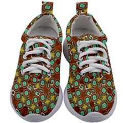 Colorful Modern Geometric Print Pattern Kids Athletic Shoes by dflcprintsclothing