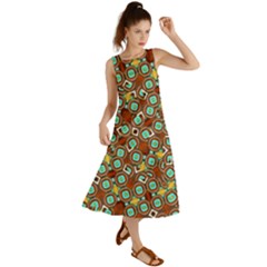 Colorful Modern Geometric Print Pattern Summer Maxi Dress