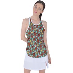 Colorful Modern Geometric Print Pattern Racer Back Mesh Tank Top by dflcprintsclothing