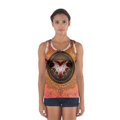 Awesome Dark Heart With Skulls Sport Tank Top  by FantasyWorld7