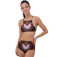 Awesome Dark Heart With Skulls High Waist Tankini Set by FantasyWorld7