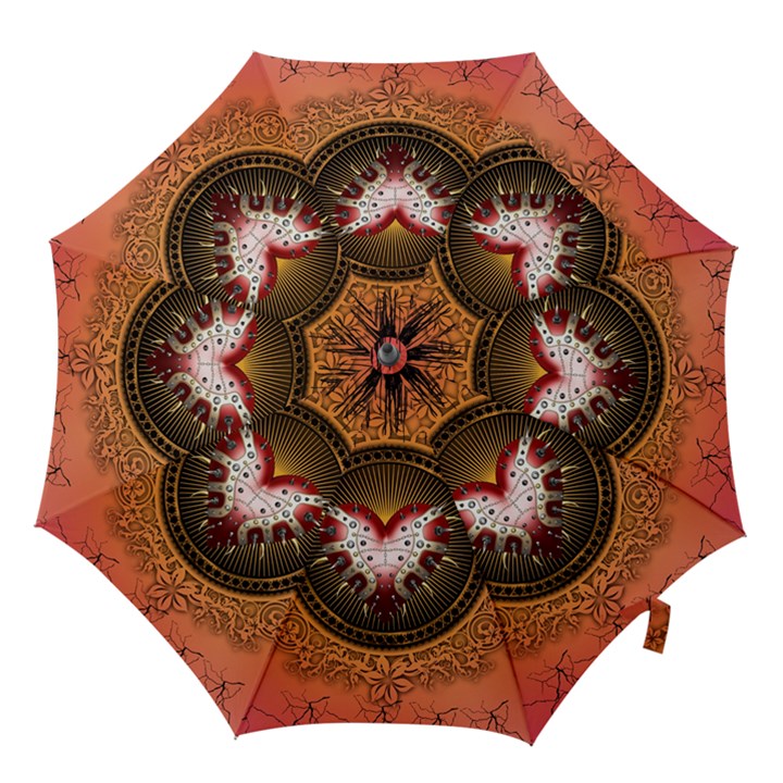 Awesome Dark Heart With Skulls Hook Handle Umbrellas (Medium)