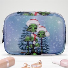 Merry Christmas, Funny Mushroom With Christmas Hat Make Up Pouch (small) by FantasyWorld7