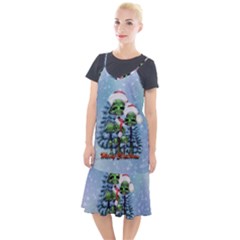 Merry Christmas, Funny Mushroom With Christmas Hat Camis Fishtail Dress by FantasyWorld7