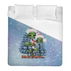 Merry Christmas, Funny Mushroom With Christmas Hat Duvet Cover (full/ Double Size) by FantasyWorld7