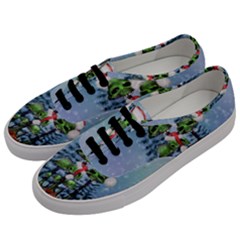 Merry Christmas, Funny Mushroom With Christmas Hat Men s Classic Low Top Sneakers by FantasyWorld7