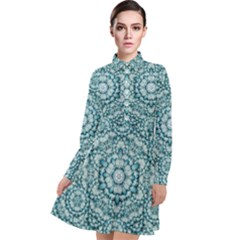 Paradise Flowers In Lovely Colors Long Sleeve Chiffon Shirt Dress by pepitasart