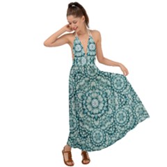 Paradise Flowers In Lovely Colors Backless Maxi Beach Dress