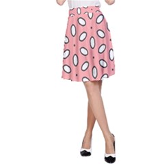 Pink Background Texture A-line Skirt