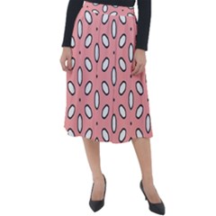 Pink Background Texture Classic Velour Midi Skirt 