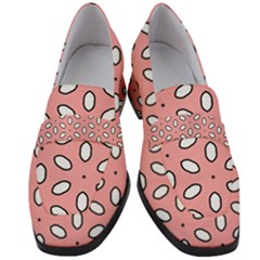 Pink Background Texture Women s Chunky Heel Loafers