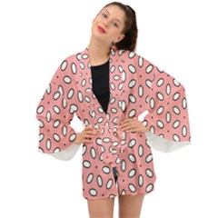 Pink Background Texture Long Sleeve Kimono