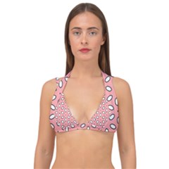 Pink Background Texture Double Strap Halter Bikini Top by Mariart