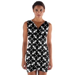 Abstract Background Arrow Wrap Front Bodycon Dress