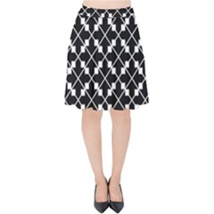 Abstract Background Arrow Velvet High Waist Skirt