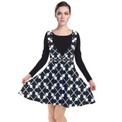 Abstract Background Arrow Plunge Pinafore Dress