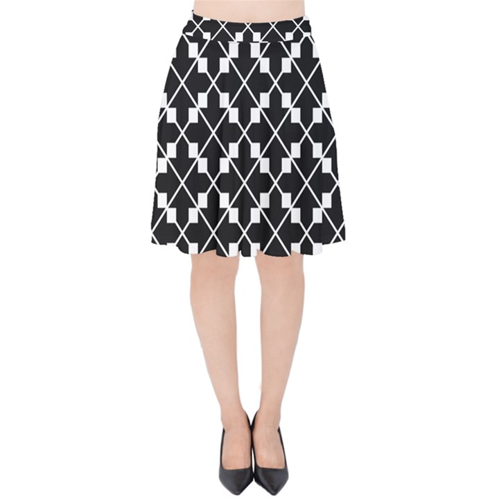 Abstract Background Arrow Velvet High Waist Skirt