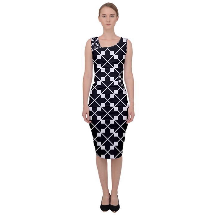 Abstract Background Arrow Sleeveless Pencil Dress