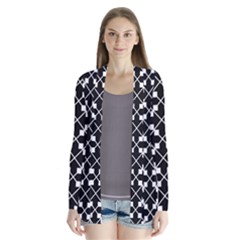 Abstract Background Arrow Drape Collar Cardigan