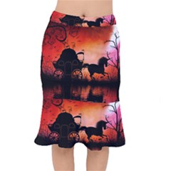 Drive In The Night By Carriage Short Mermaid Skirt by FantasyWorld7