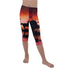 Drive In The Night By Carriage Kids  Lightweight Velour Capri Leggings 