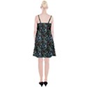 Watercolor Flowers On Black Spaghetti Strap Velvet Dress View2