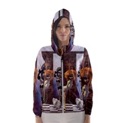 Cute Dark Fairys With Cat Women s Hooded Windbreaker by FantasyWorld7