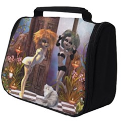 Cute Dark Fairys With Cat Full Print Travel Pouch (big) by FantasyWorld7