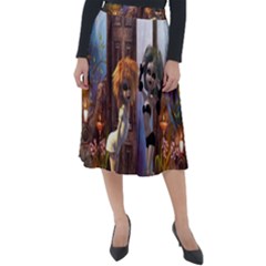 Cute Dark Fairys With Cat Classic Velour Midi Skirt 