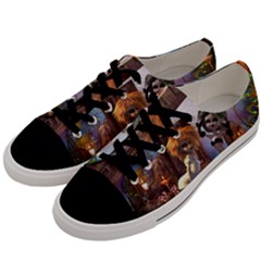 Cute Dark Fairys With Cat Men s Low Top Canvas Sneakers by FantasyWorld7