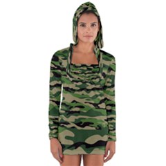 Camouflage Long Sleeve Hooded T-shirt