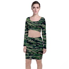 Camouflage Top And Skirt Sets