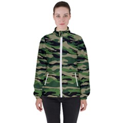 Camouflage Women s High Neck Windbreaker by designsbymallika