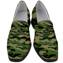 Camouflage Women s Chunky Heel Loafers by designsbymallika