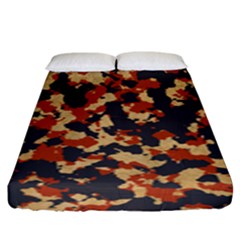 Aged Red, White, And Blue Camo Fitted Sheet (king Size) by McCallaCoultureArmyShop