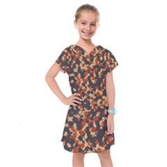 Aged Red, White, And Blue Camo Kids  Drop Waist Dress by McCallaCoultureArmyShop