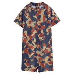 Aged Red, White, And Blue Camo Kids  Boyleg Half Suit Swimwear