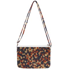 Aged Red, White, And Blue Camo Double Gusset Crossbody Bag