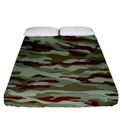 Brown And Green Camo Fitted Sheet (california King Size) by McCallaCoultureArmyShop