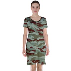 Brown And Green Camo Short Sleeve Nightdress by McCallaCoultureArmyShop